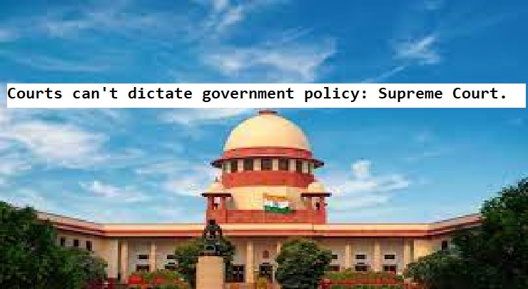 Courts can't dictate government policy: Supreme Court.