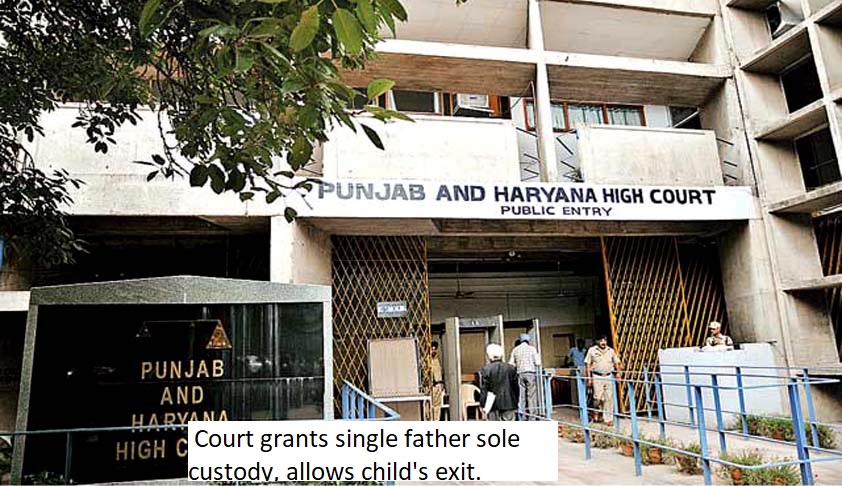   Court grants single father sole custody, allows child's exit.